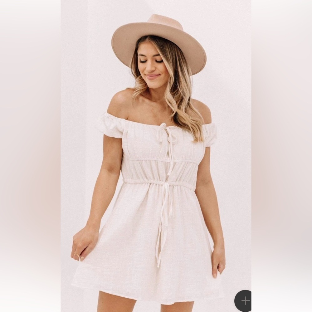 Off The Shoulder Cream Dress